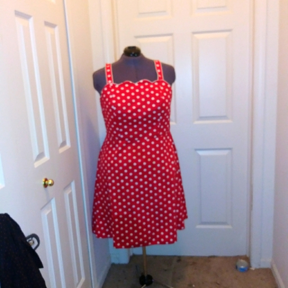 Size 20W red dotted summer dress